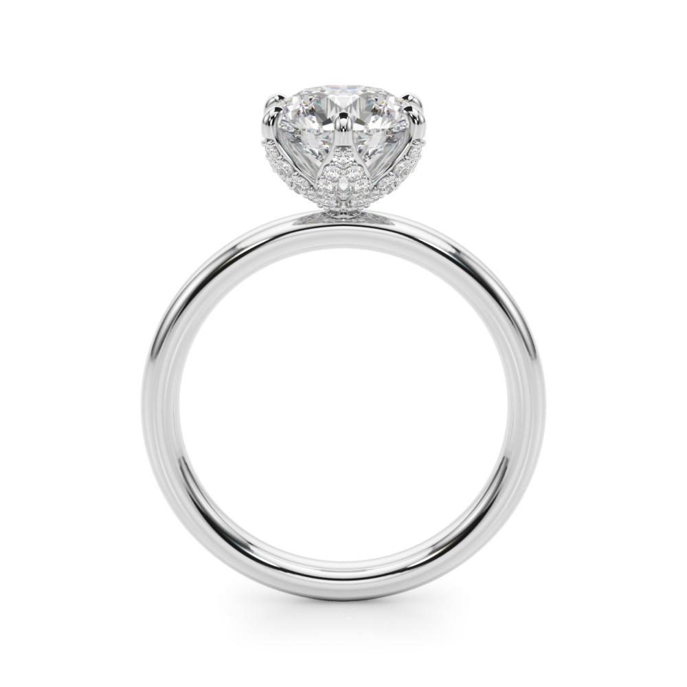 The Rachel Hidden Halo Engagement Ring, side view