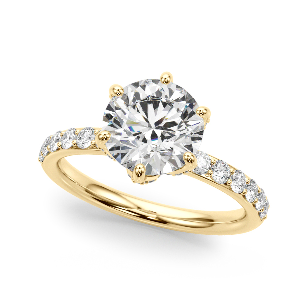 The Yvette Hidden Halo Engagement Ring, front view