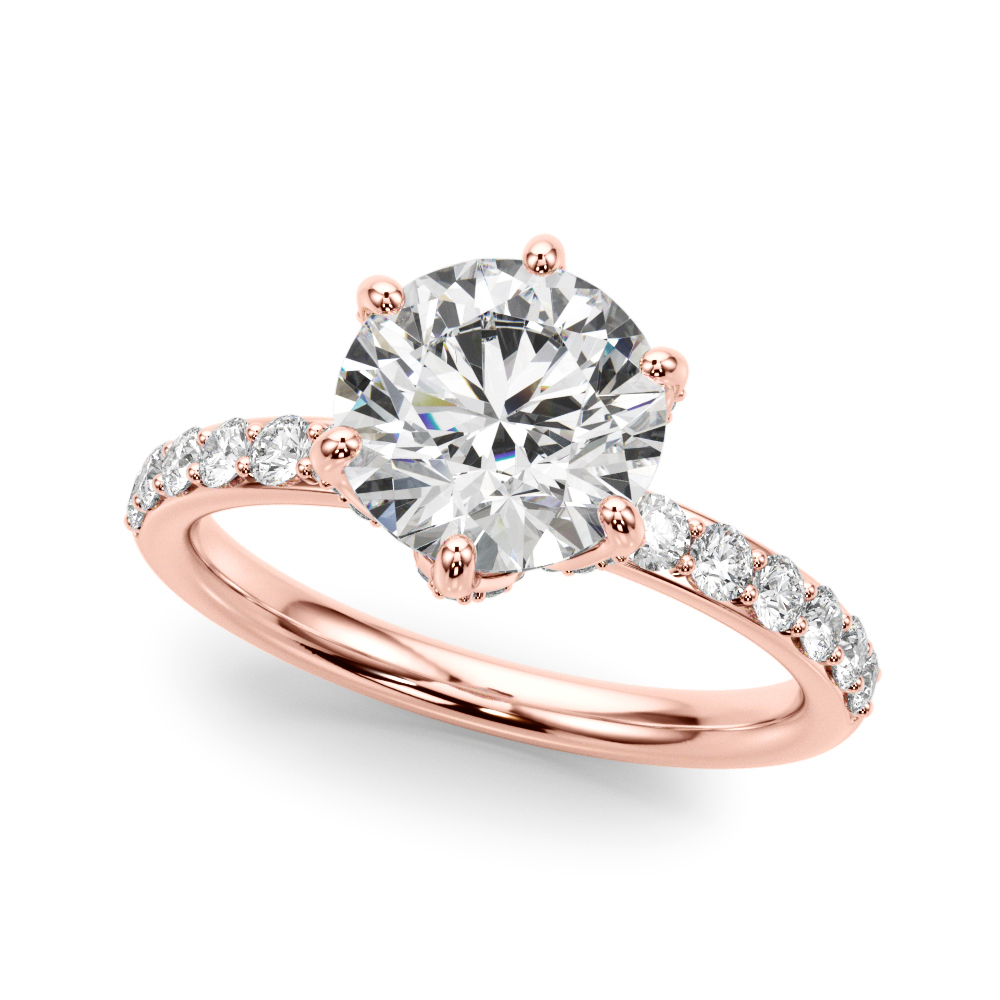 The Yvette Hidden Halo Engagement Ring, front view