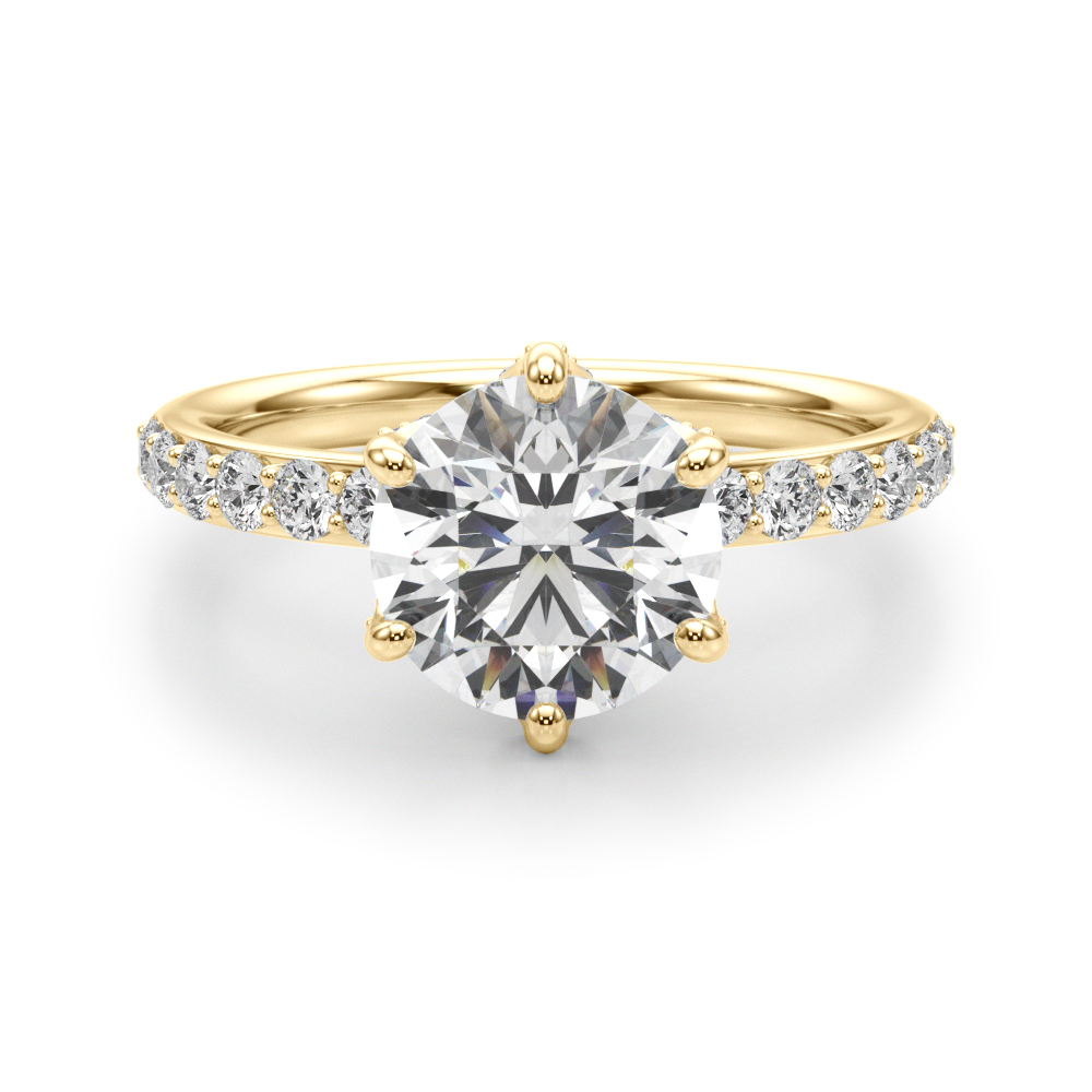 The Yvette Hidden Halo Engagement Ring, angled view