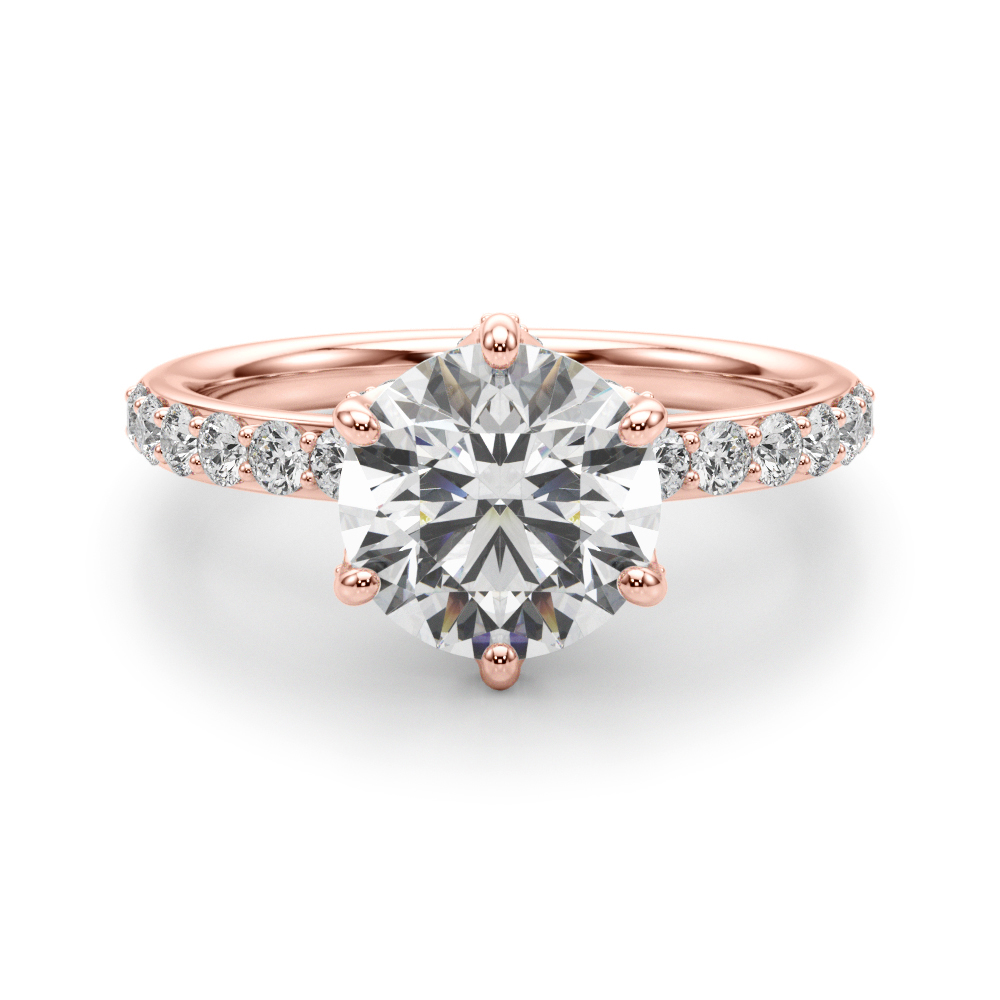 The Yvette Hidden Halo Engagement Ring, angled view