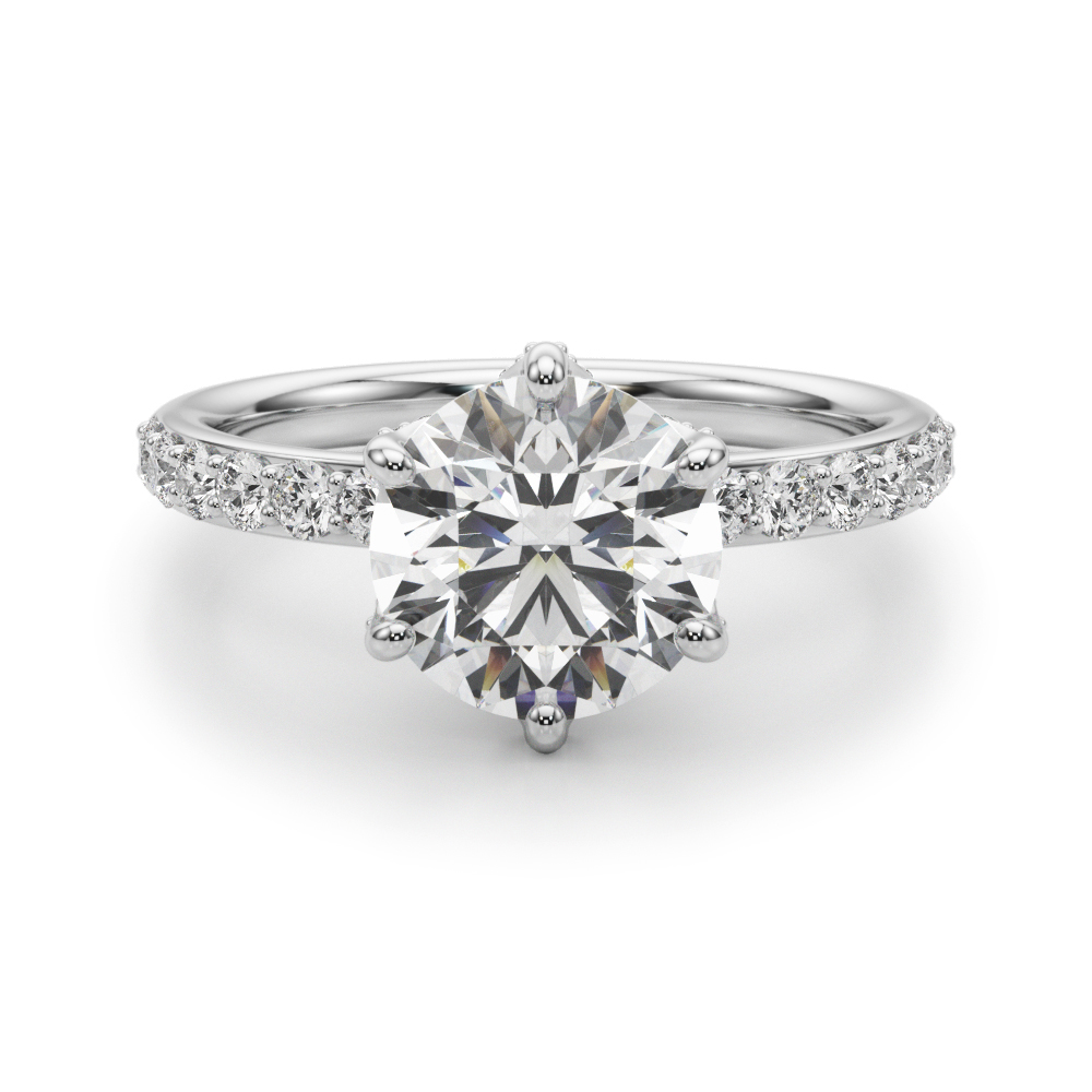 The Yvette Hidden Halo Engagement Ring, angled view
