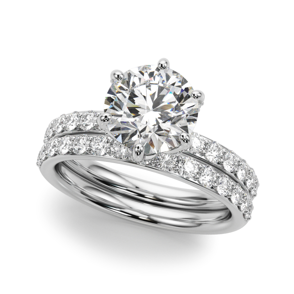 The Yvette Hidden Halo Engagement Ring, set view