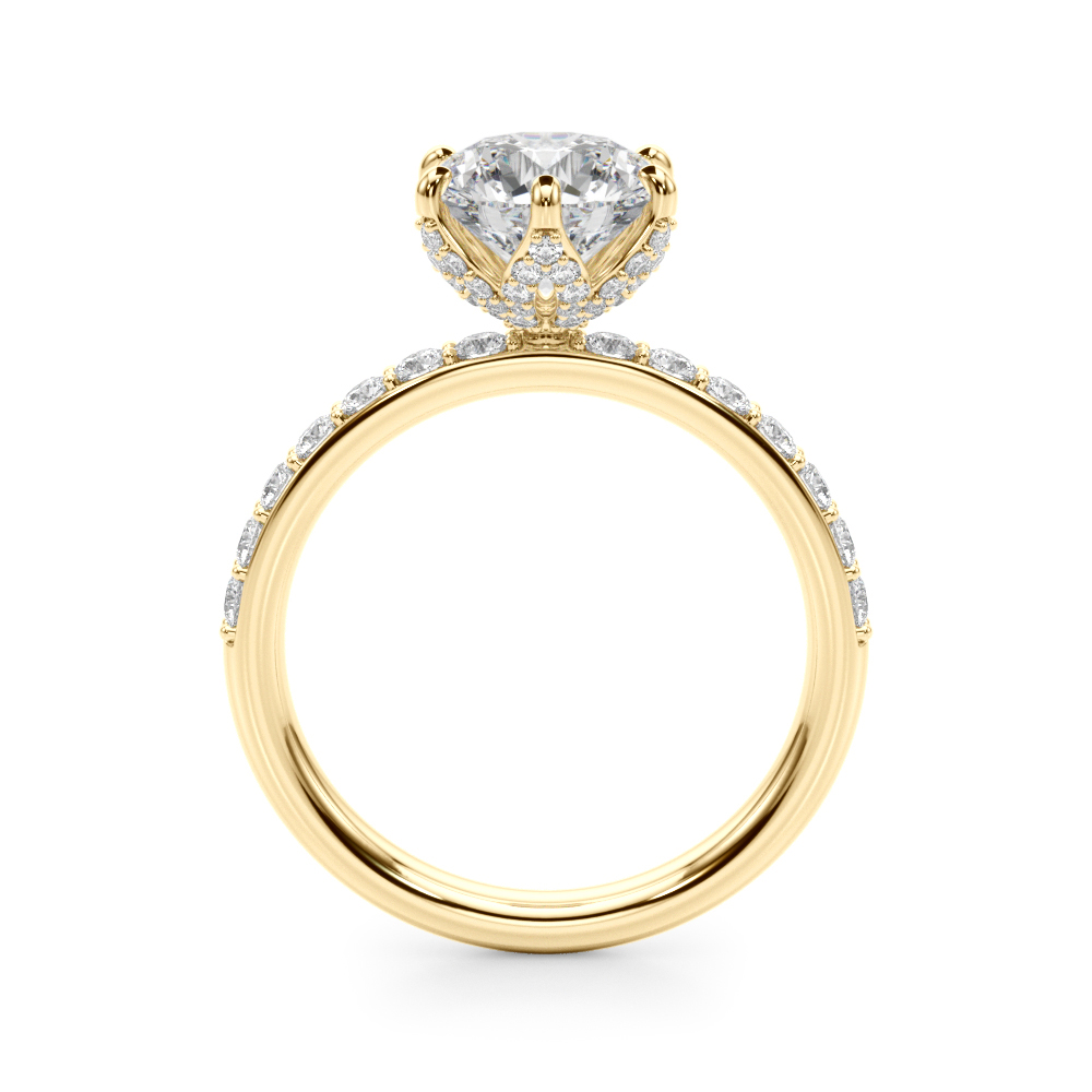 The Yvette Hidden Halo Engagement Ring, side view