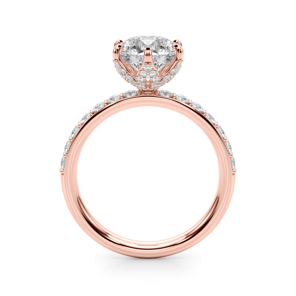 The Yvette Hidden Halo Engagement Ring, side view