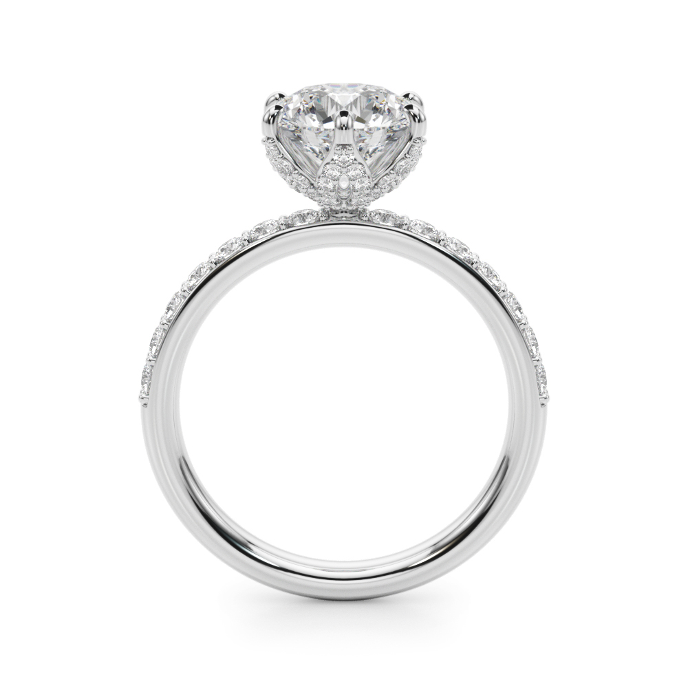 The Yvette Hidden Halo Engagement Ring, side view