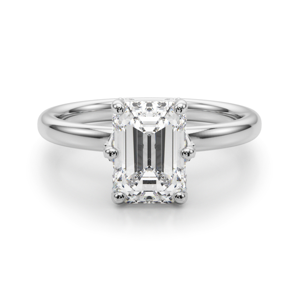 The Valentina Hidden Halo Engagement Ring, angled view