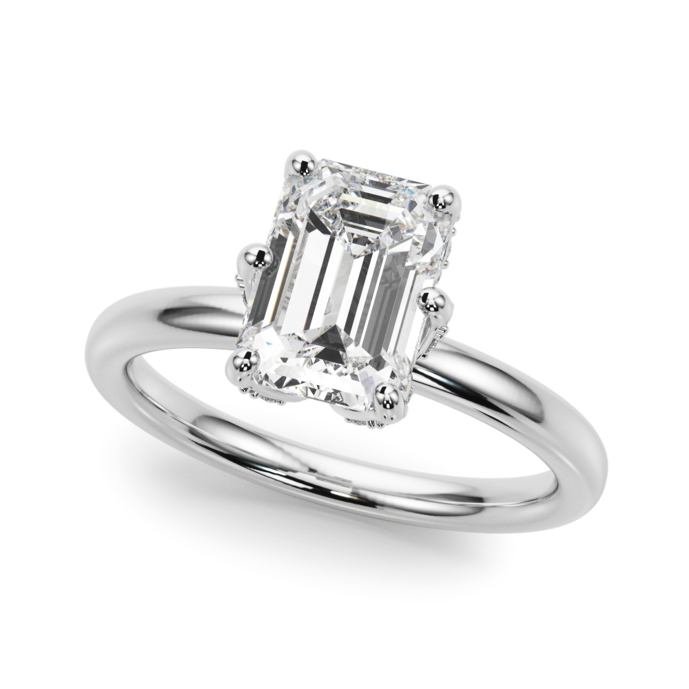 The Valentina Hidden Halo Engagement Ring, front view