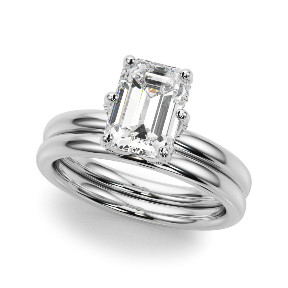 The Valentina Hidden Halo Engagement Ring, set view