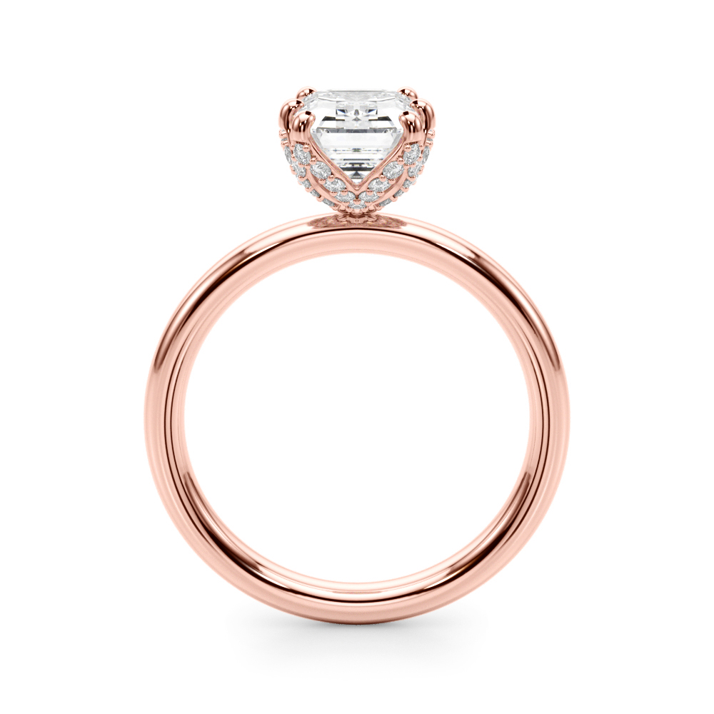 The Valentina Hidden Halo Engagement Ring, side view