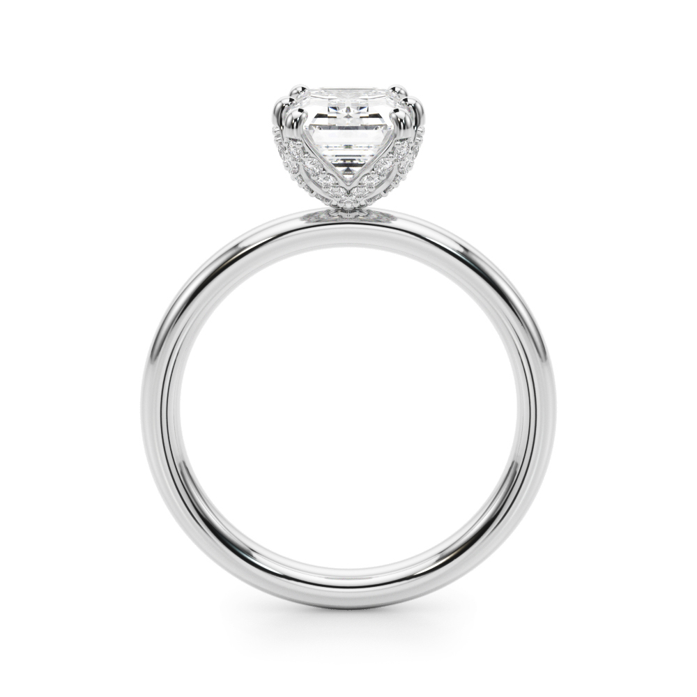 The Valentina Hidden Halo Engagement Ring, side view
