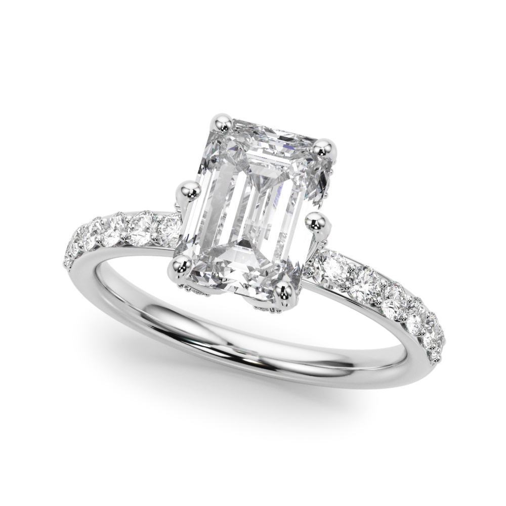 The Serena Hidden Halo Engagement Ring, front view