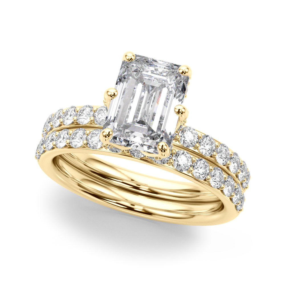 The Serena Hidden Halo Engagement Ring, set view