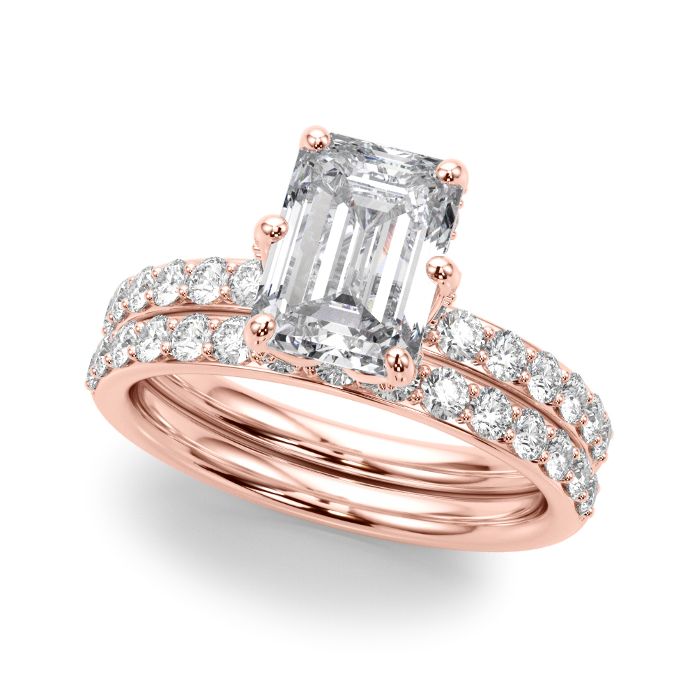 The Serena Hidden Halo Engagement Ring, set view