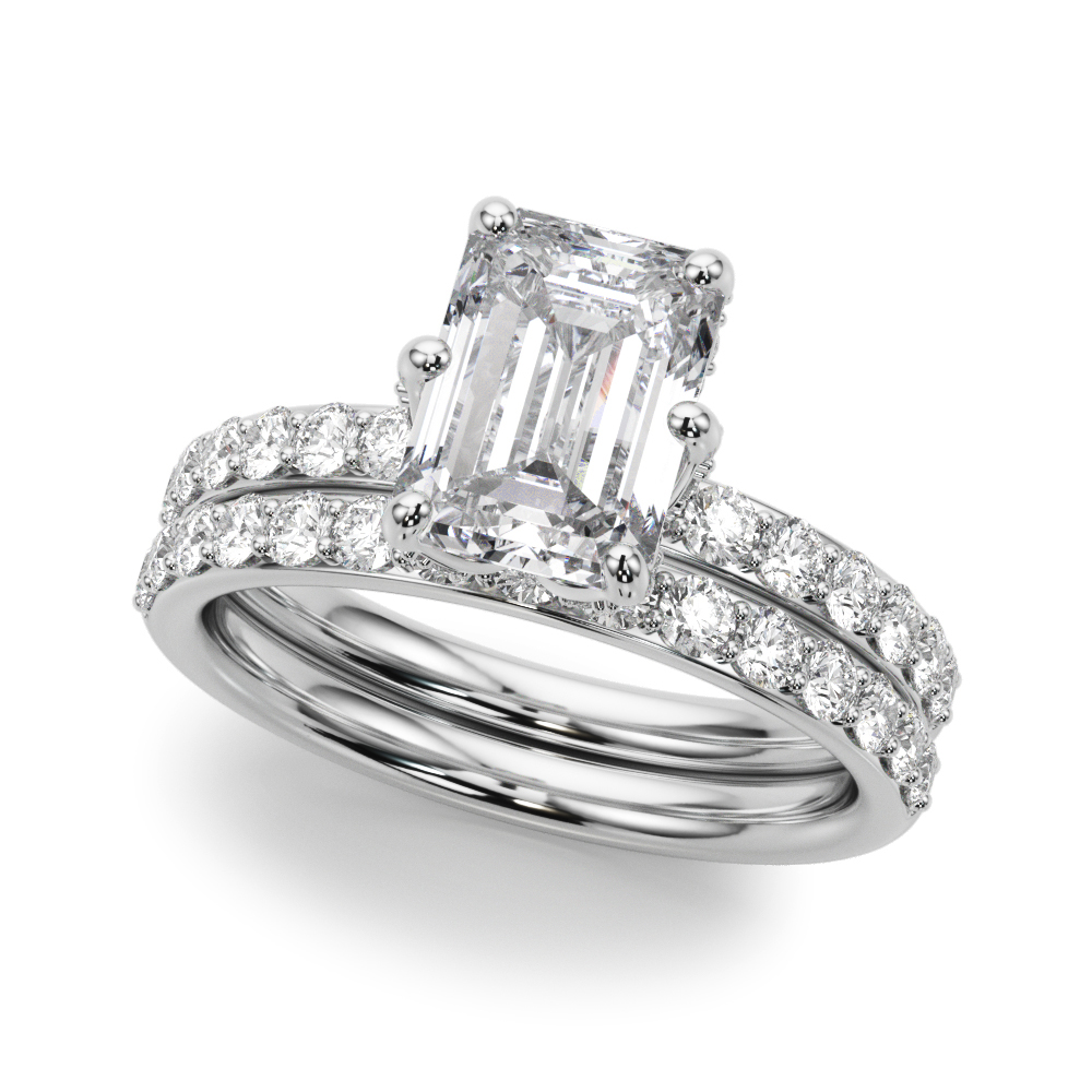 The Serena Hidden Halo Engagement Ring, set view
