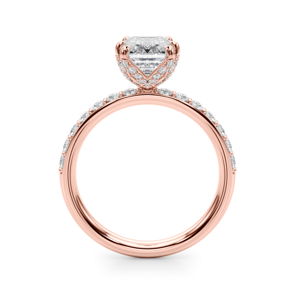 The Serena Hidden Halo Engagement Ring, side view