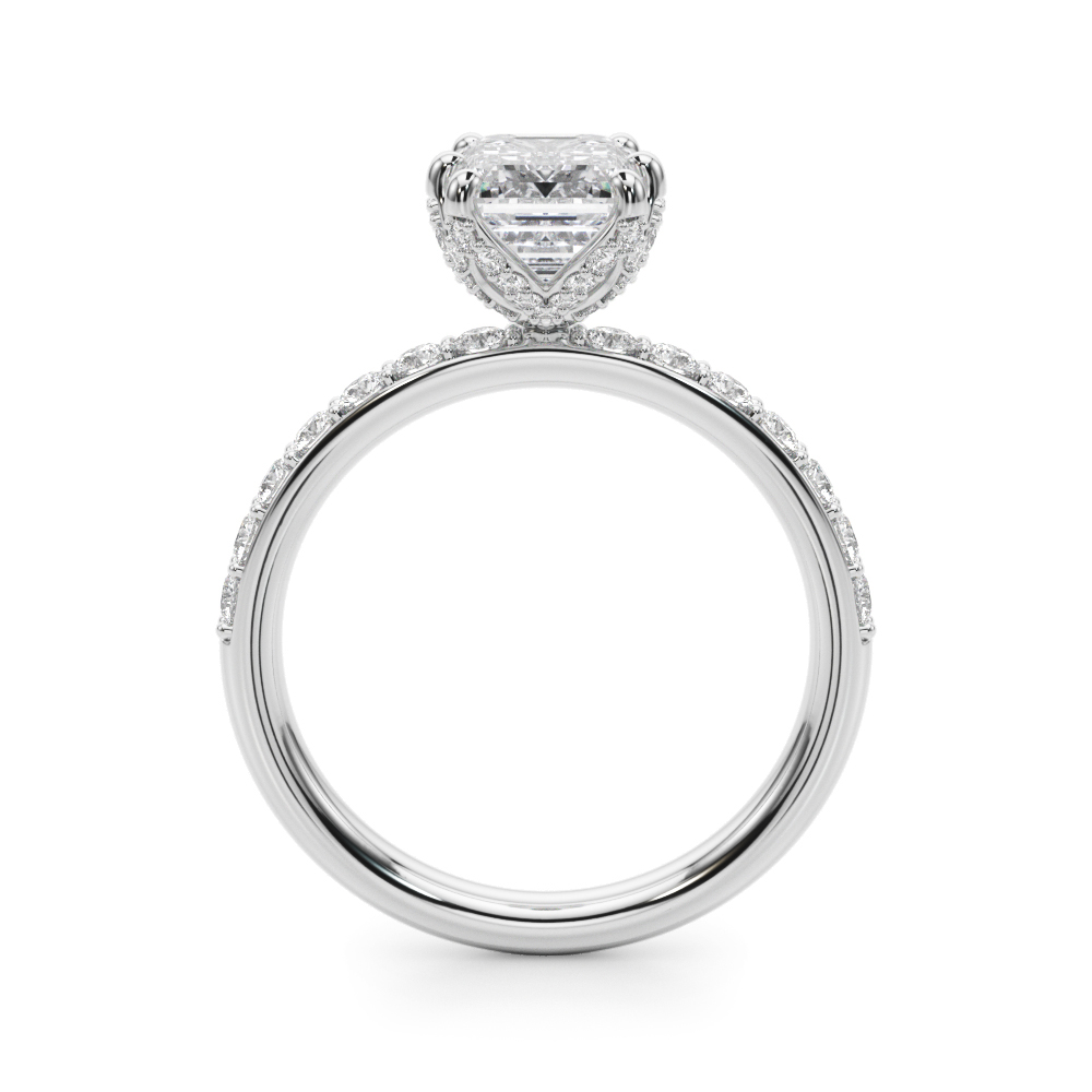 The Serena Hidden Halo Engagement Ring, side view