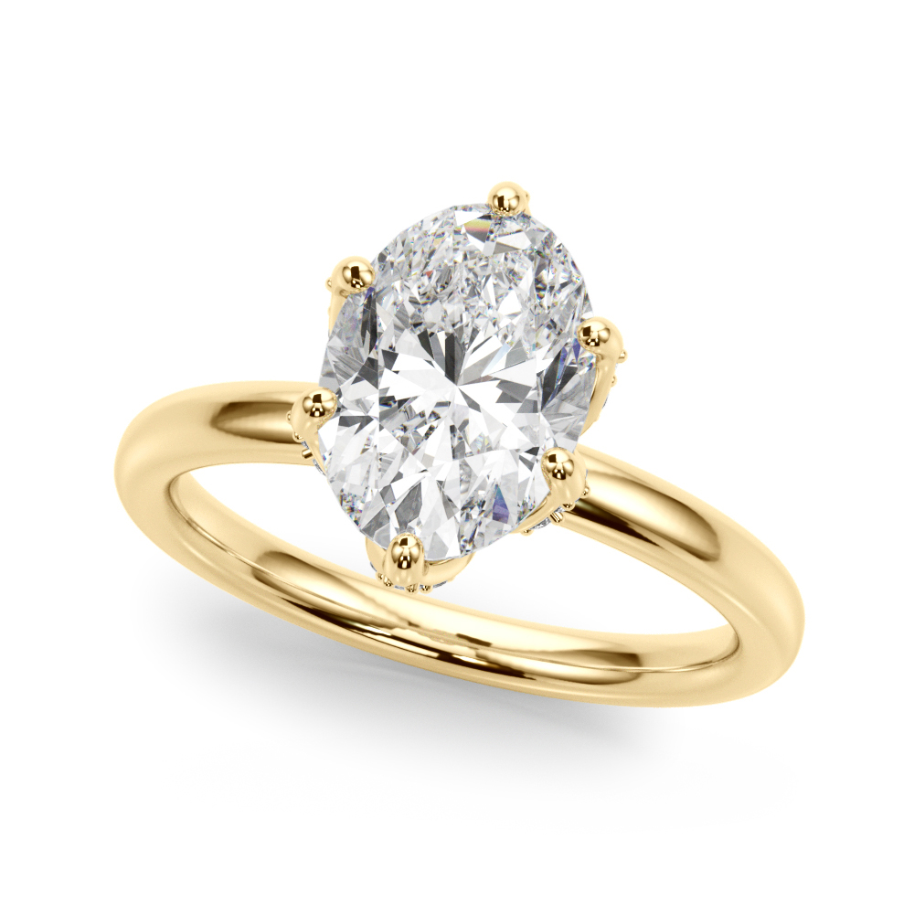 The Pippa Hidden Halo Engagement Ring, front view