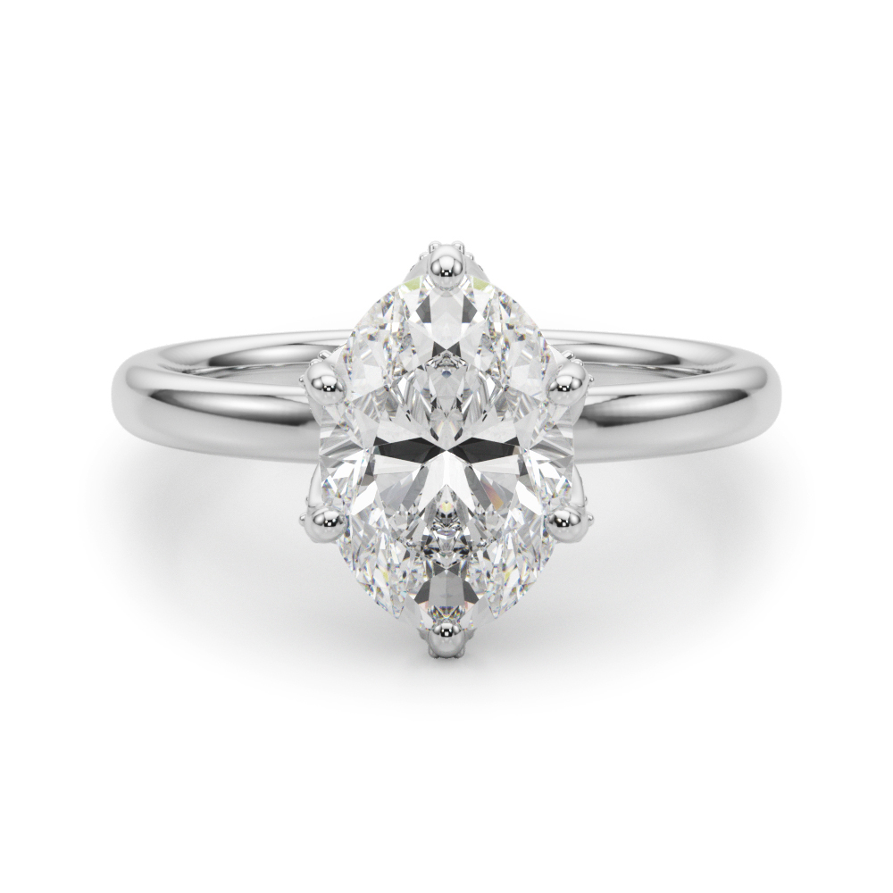 The Pippa Hidden Halo Engagement Ring, angled view