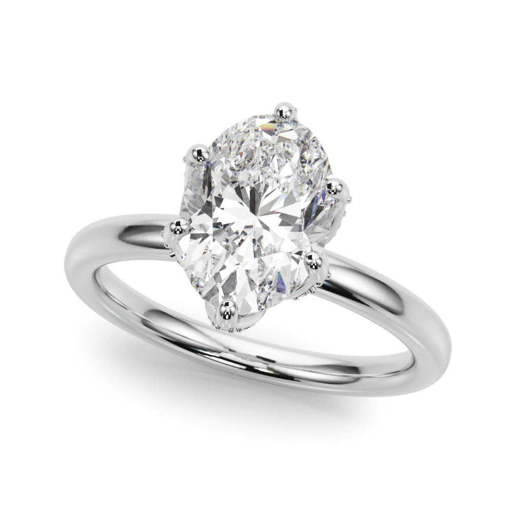 The Pippa Hidden Halo Engagement Ring, front view