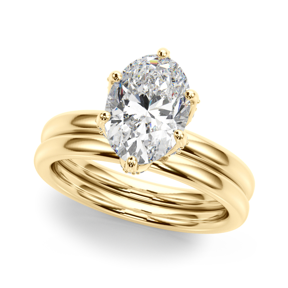 The Pippa Hidden Halo Engagement Ring, set view