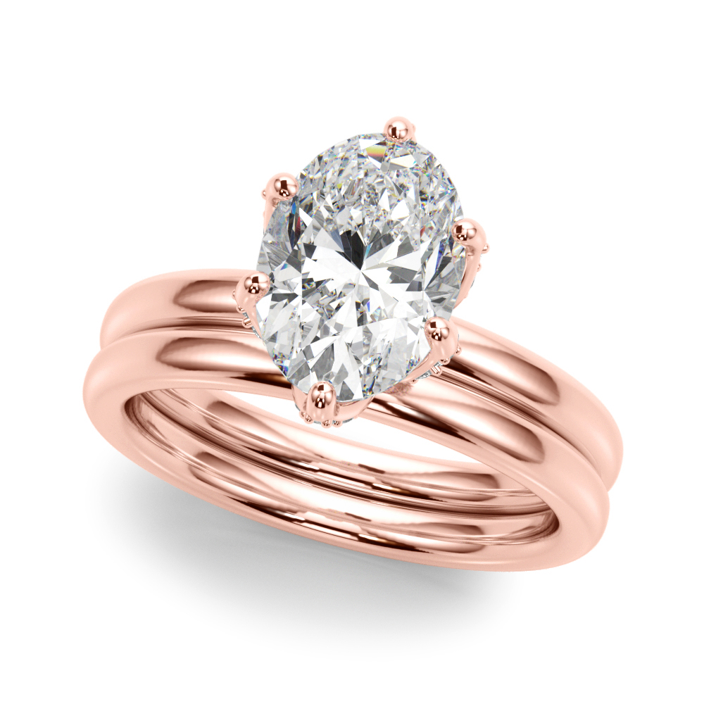 The Pippa Hidden Halo Engagement Ring, set view