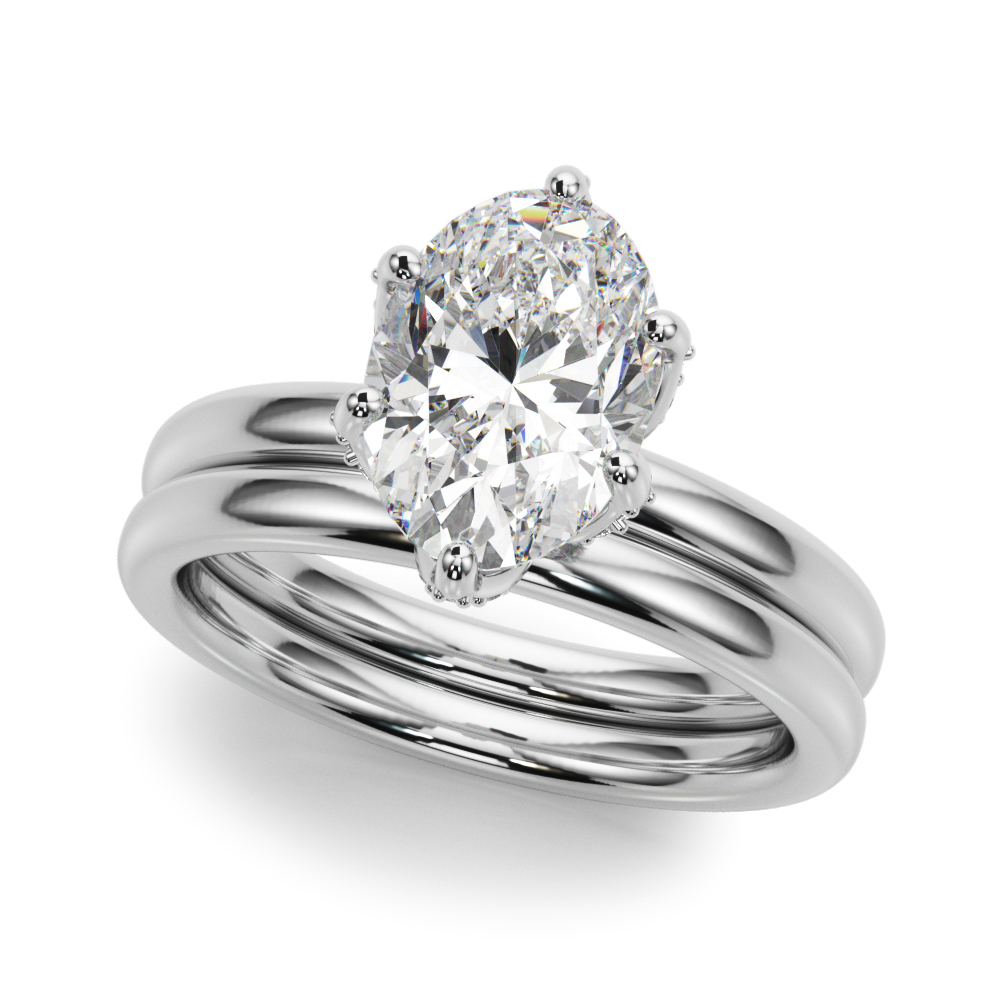 The Pippa Hidden Halo Engagement Ring, set view
