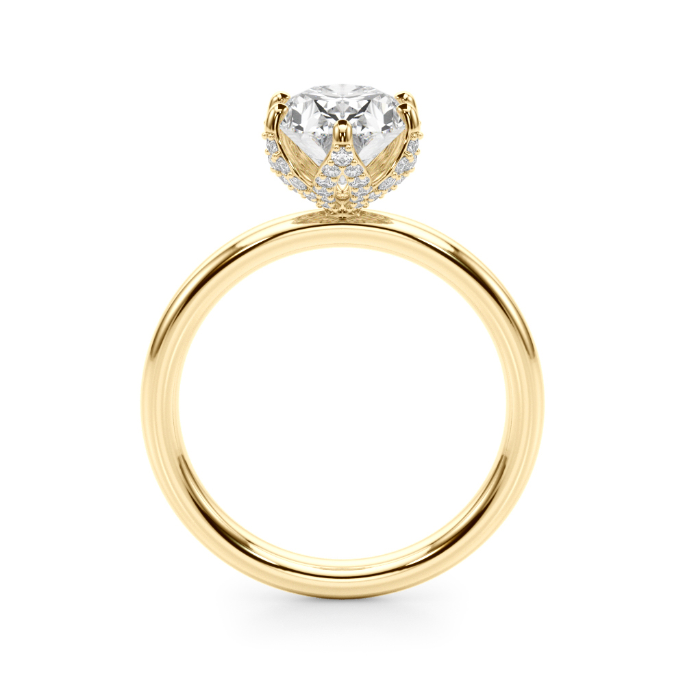 The Pippa Hidden Halo Engagement Ring, side view