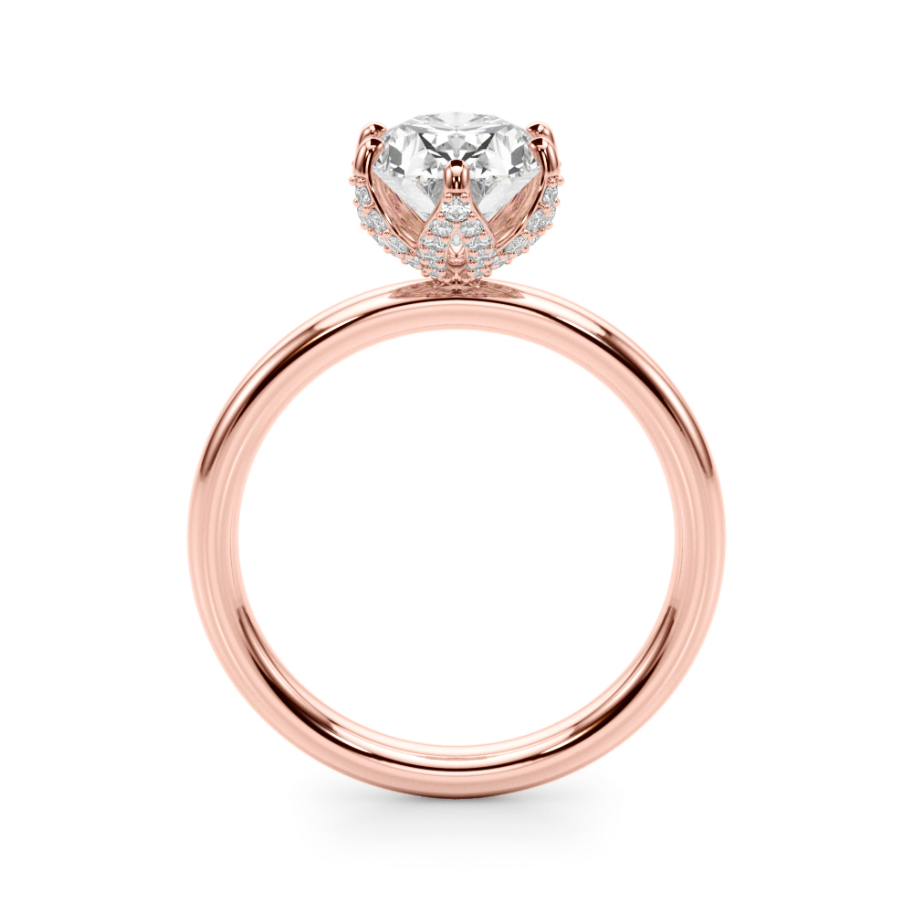 The Pippa Hidden Halo Engagement Ring, side view