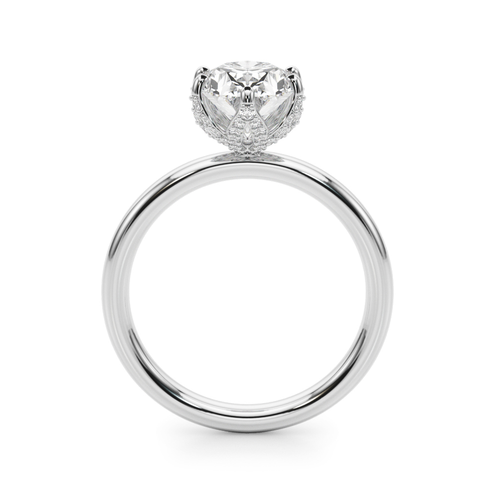 The Pippa Hidden Halo Engagement Ring, side view