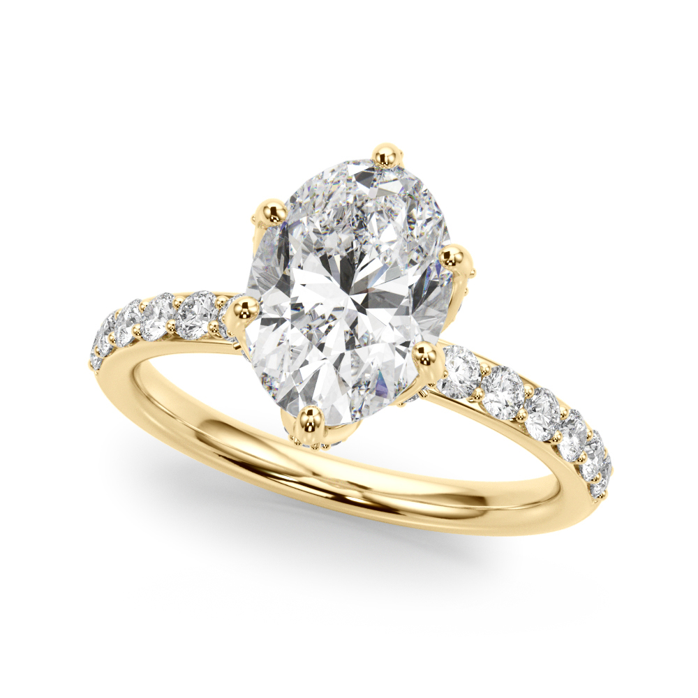 The Olive Hidden Halo Engagement Ring, front view
