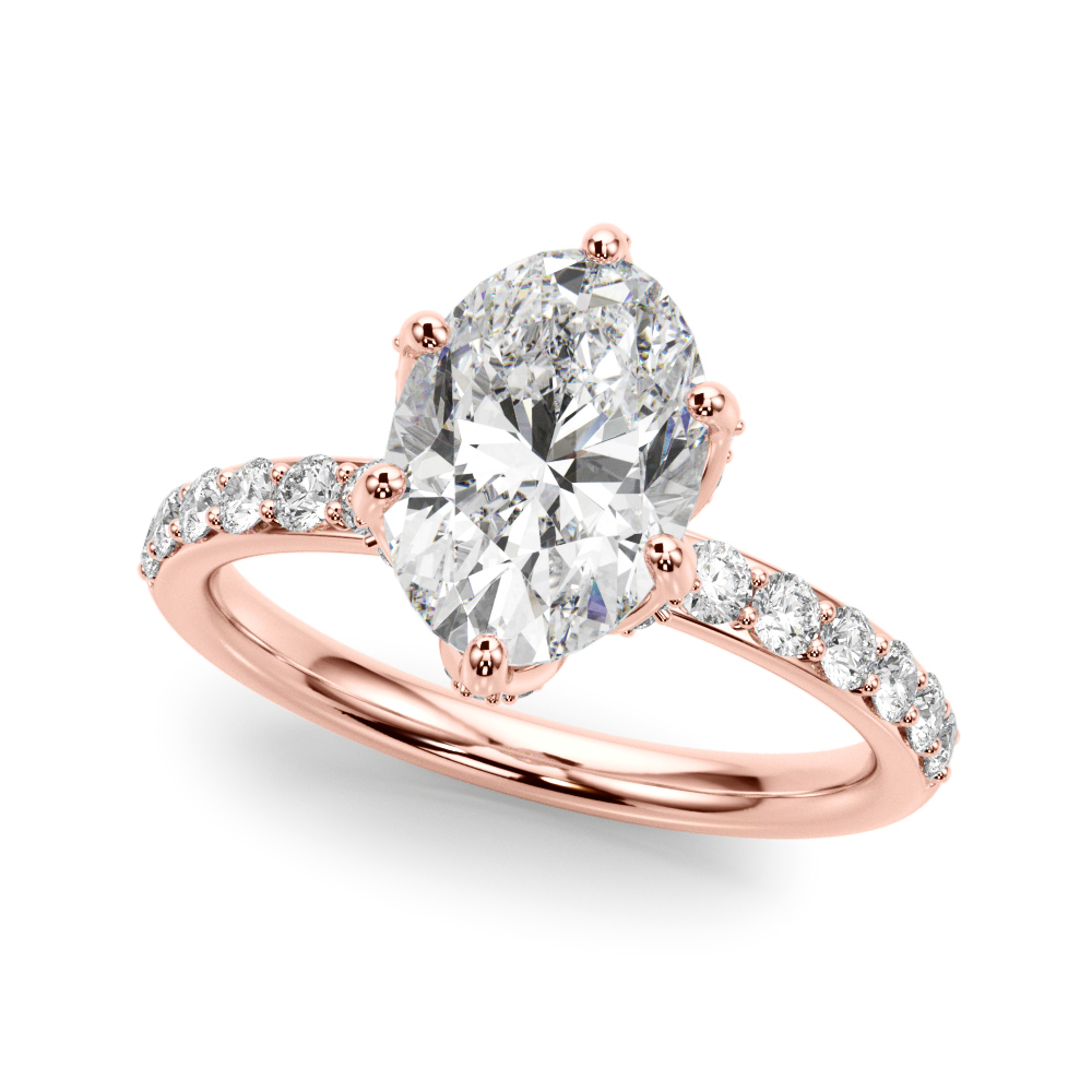 The Olive Hidden Halo Engagement Ring, front view