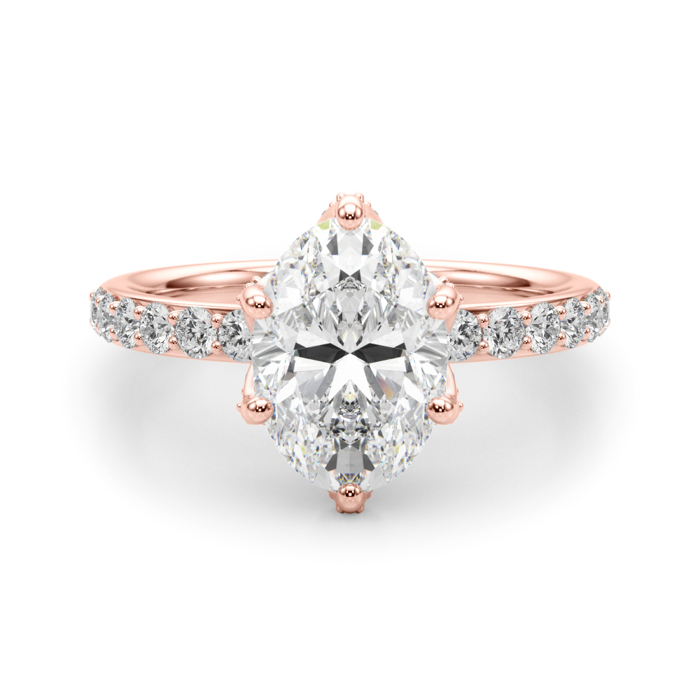 The Olive Hidden Halo Engagement Ring, angled view