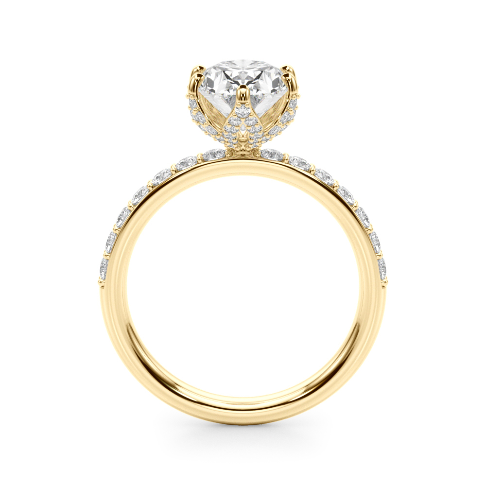 The Olive Hidden Halo Engagement Ring, side view