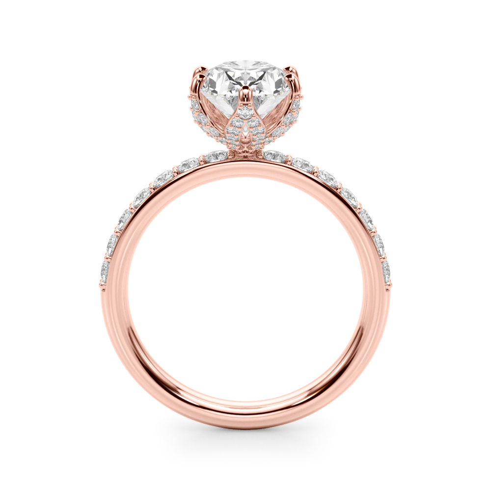 The Olive Hidden Halo Engagement Ring, side view