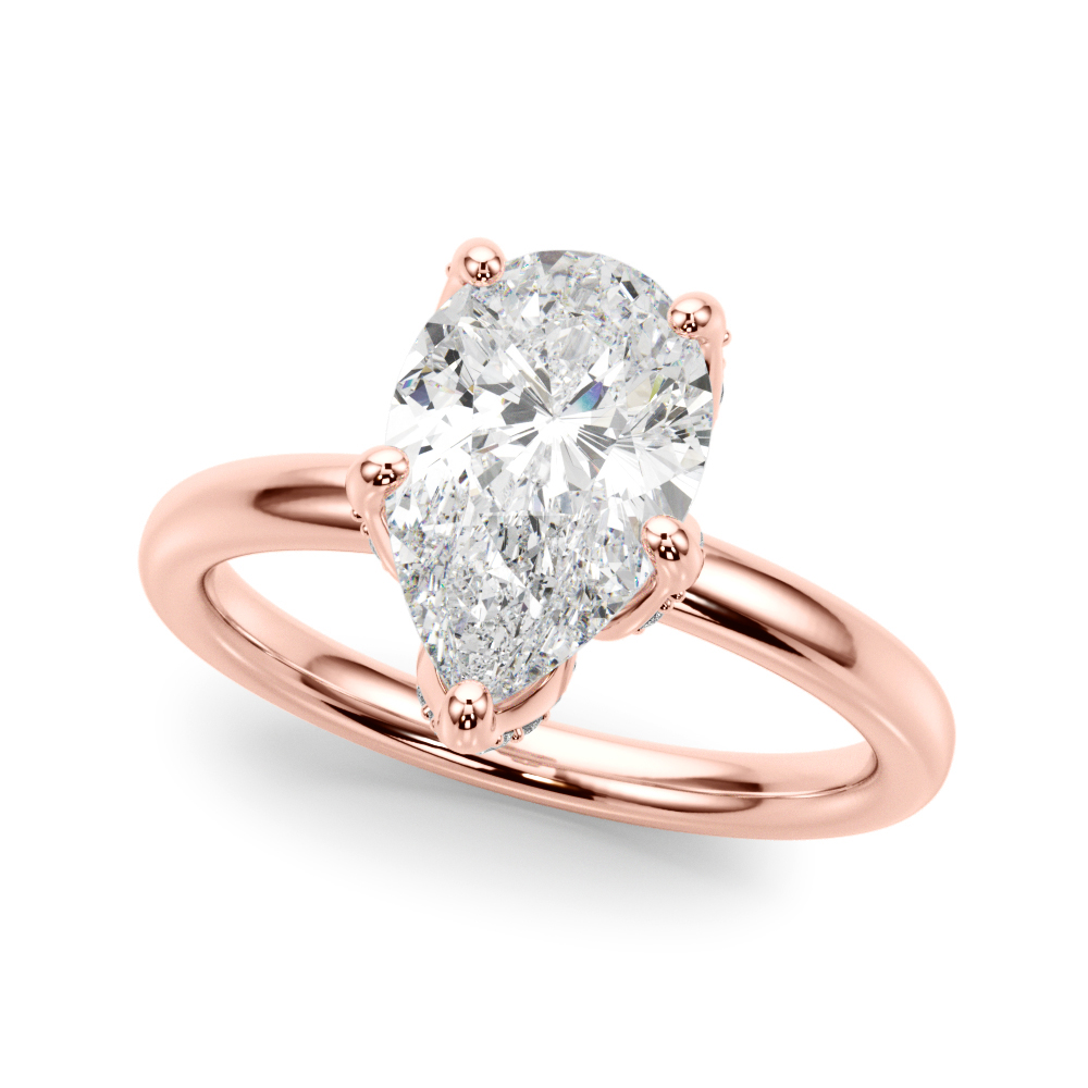The Lillian Hidden Halo Engagement Ring, front view