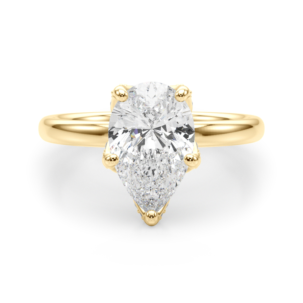 The Lillian Hidden Halo Engagement Ring, angled view