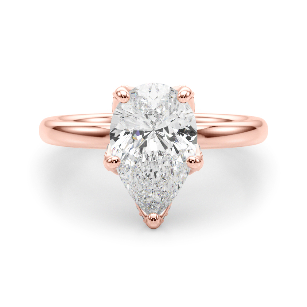 The Lillian Hidden Halo Engagement Ring, angled view