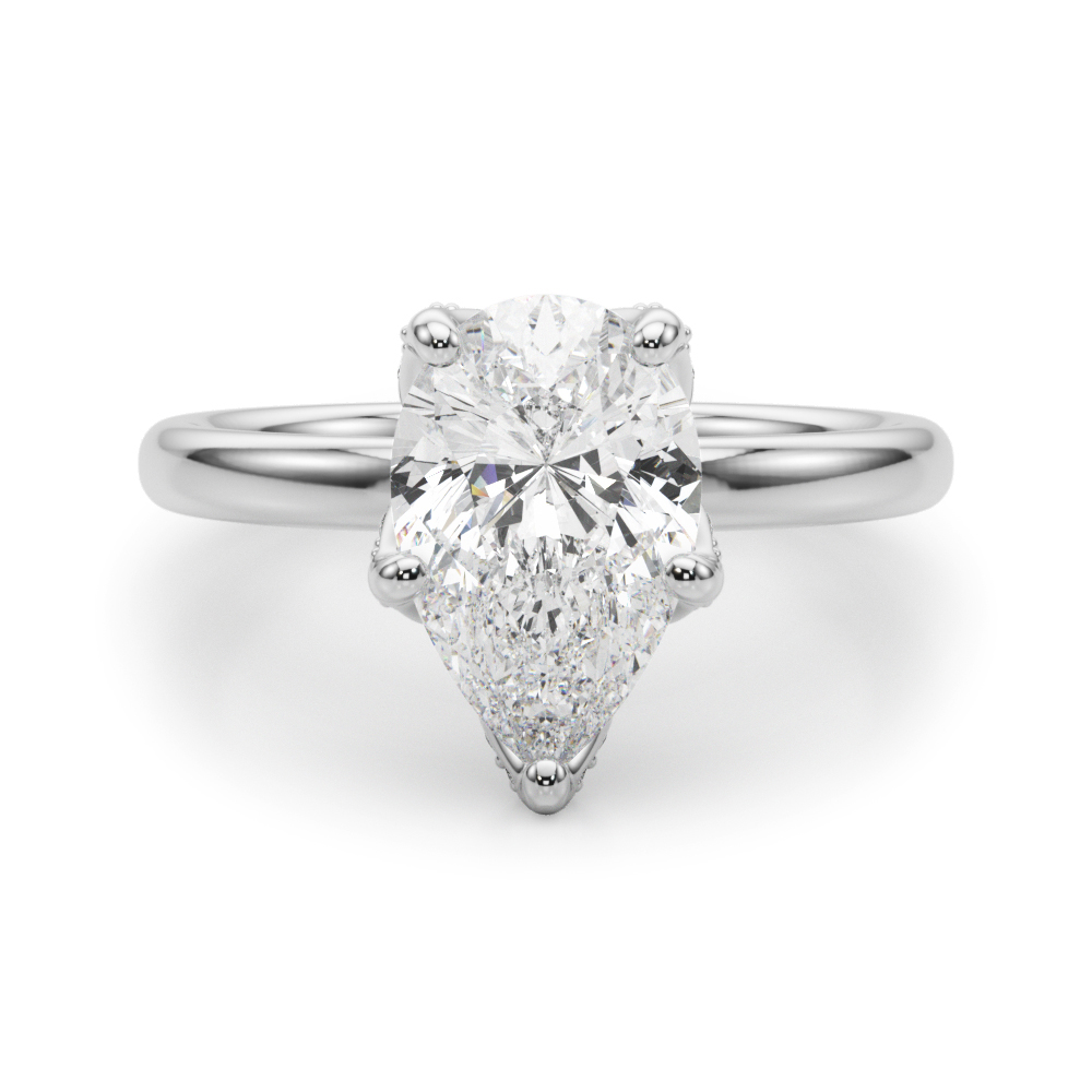 The Lillian Hidden Halo Engagement Ring, angled view