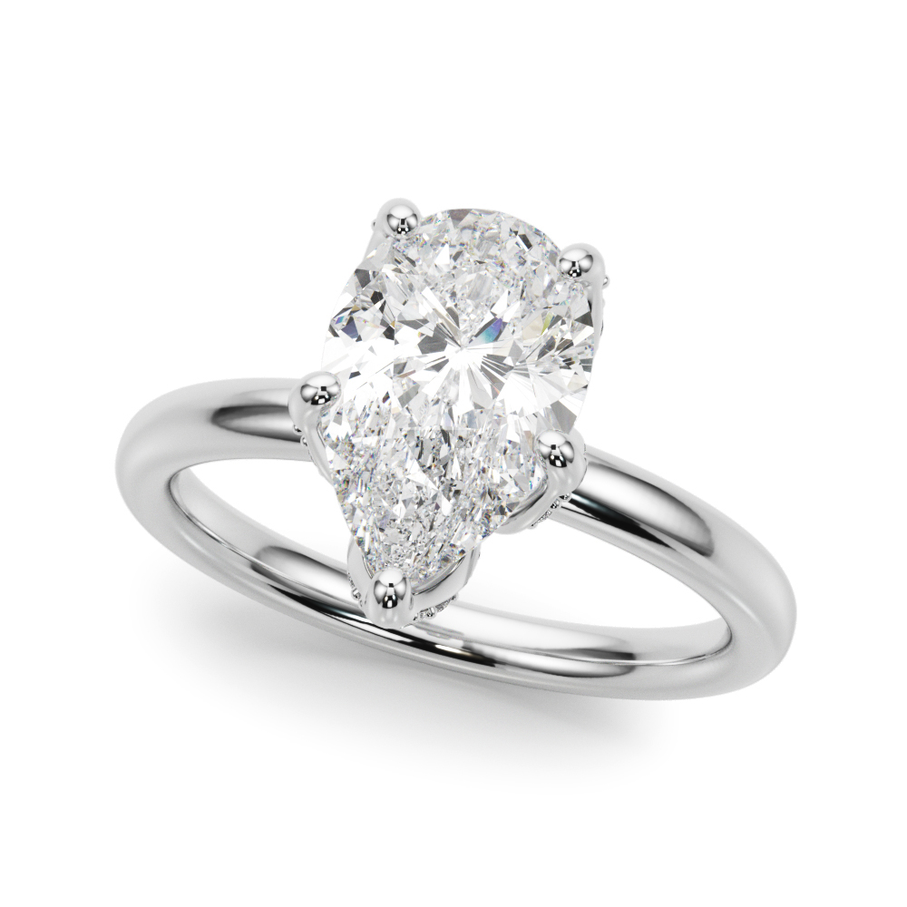 The Lillian Hidden Halo Engagement Ring, front view