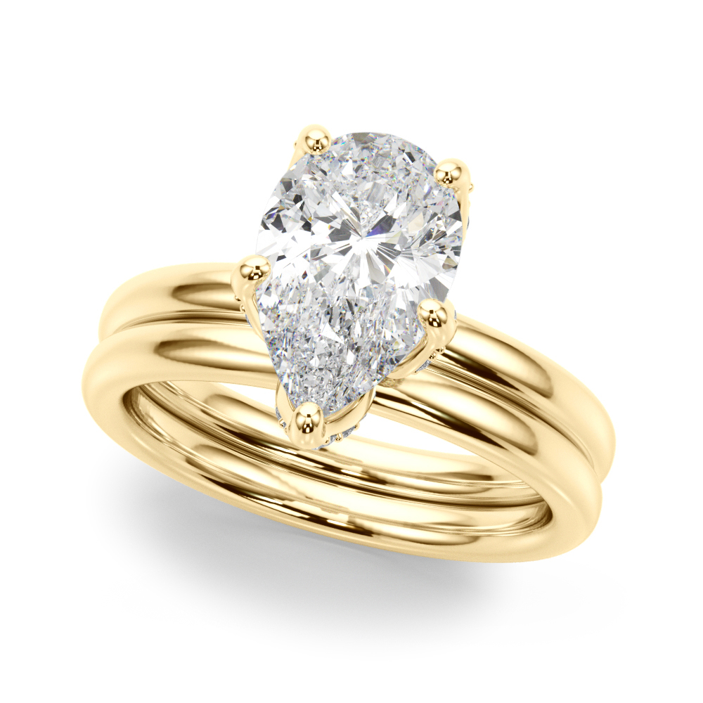 The Lillian Hidden Halo Engagement Ring, set view