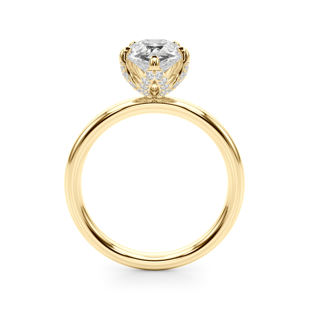 The Lillian Hidden Halo Engagement Ring, side view