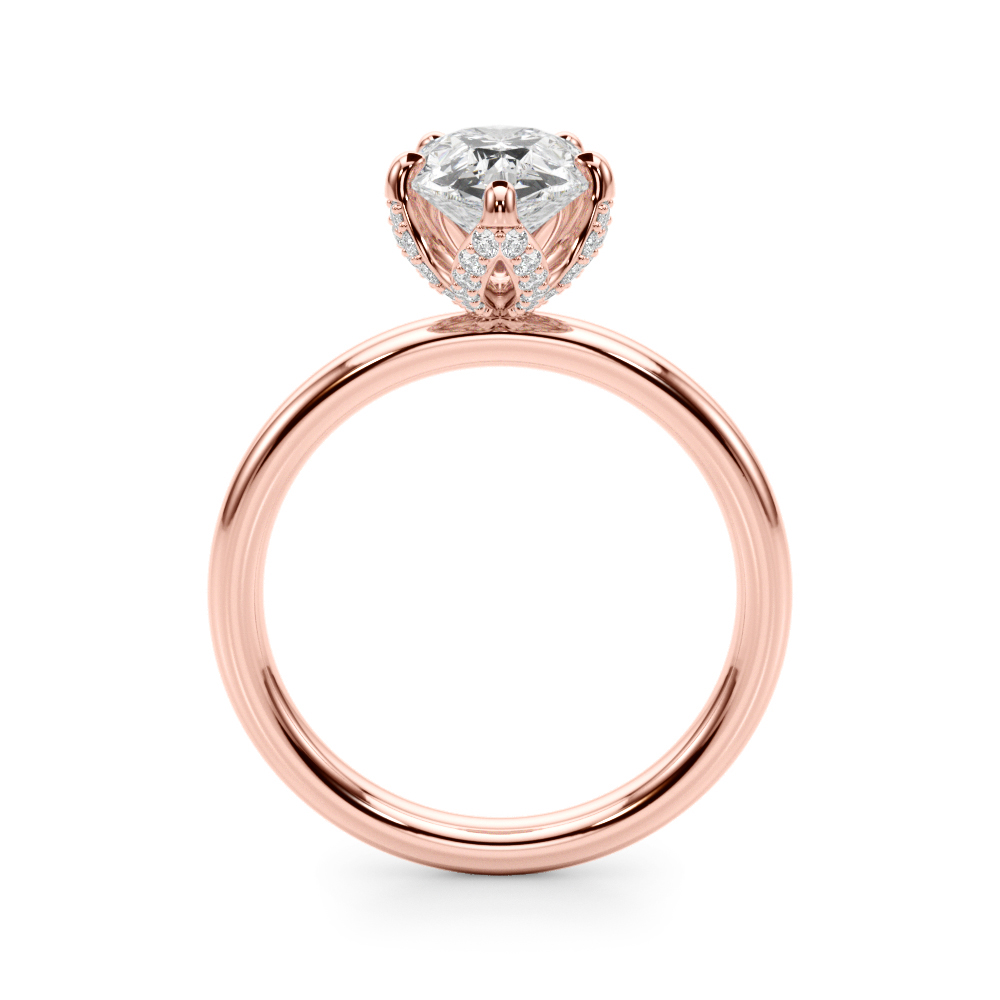 The Lillian Hidden Halo Engagement Ring, side view