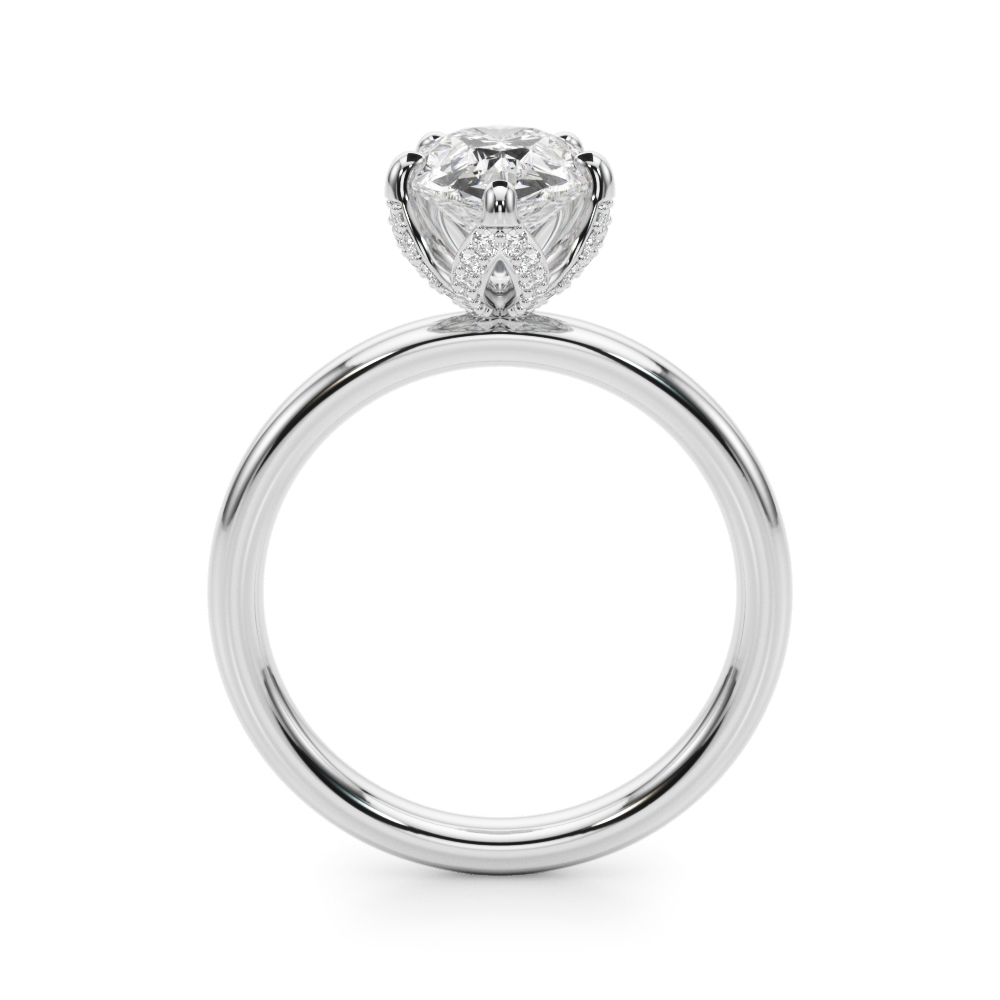 The Lillian Hidden Halo Engagement Ring, side view