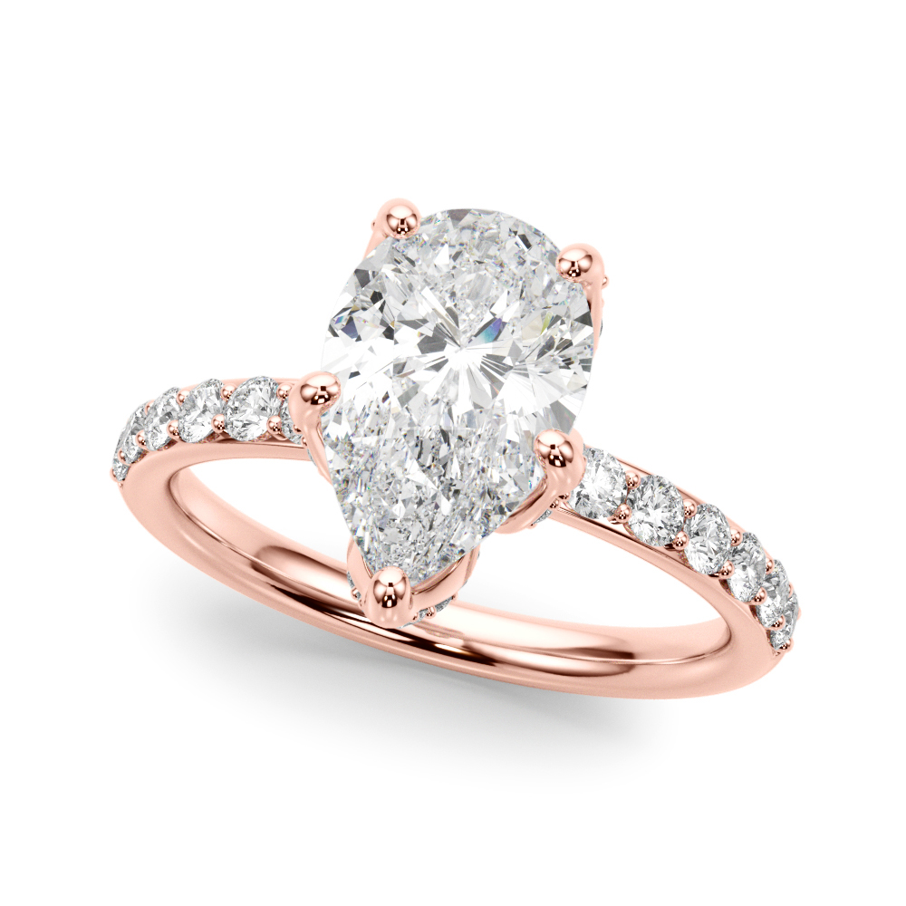 The Veronica Hidden Halo Engagement Ring, front view