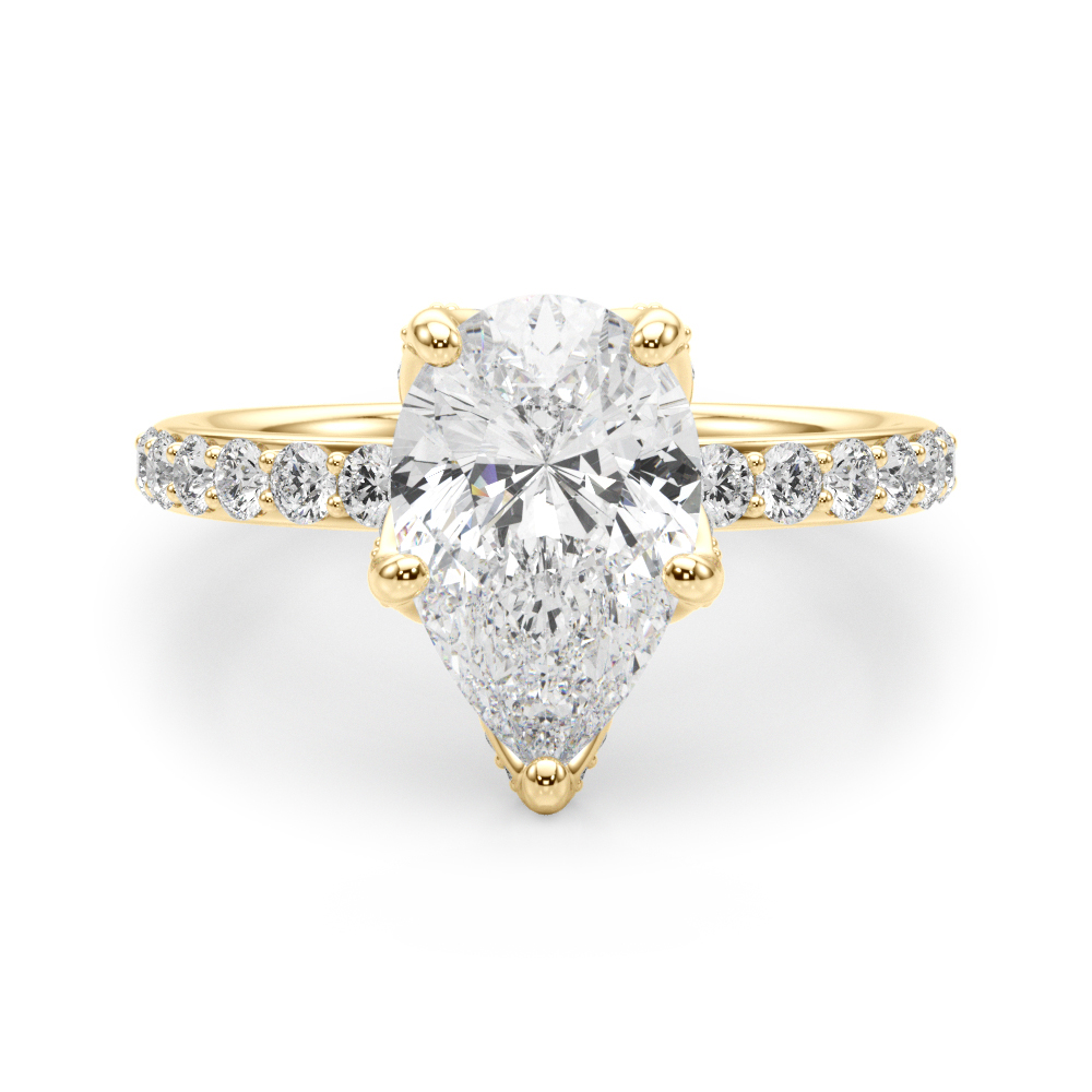 The Veronica Hidden Halo Engagement Ring, angled view