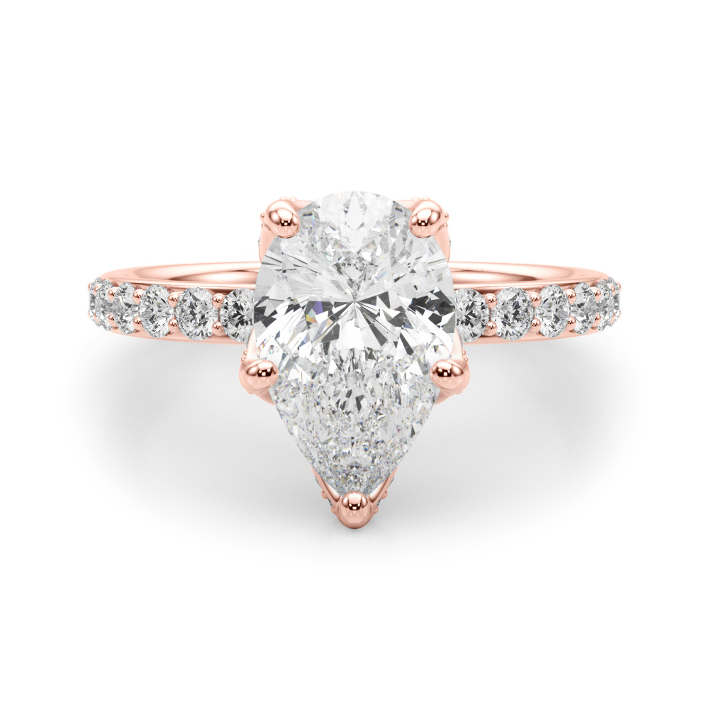 The Veronica Hidden Halo Engagement Ring, angled view
