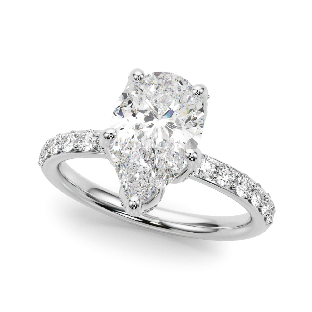 The Veronica Hidden Halo Engagement Ring, front view