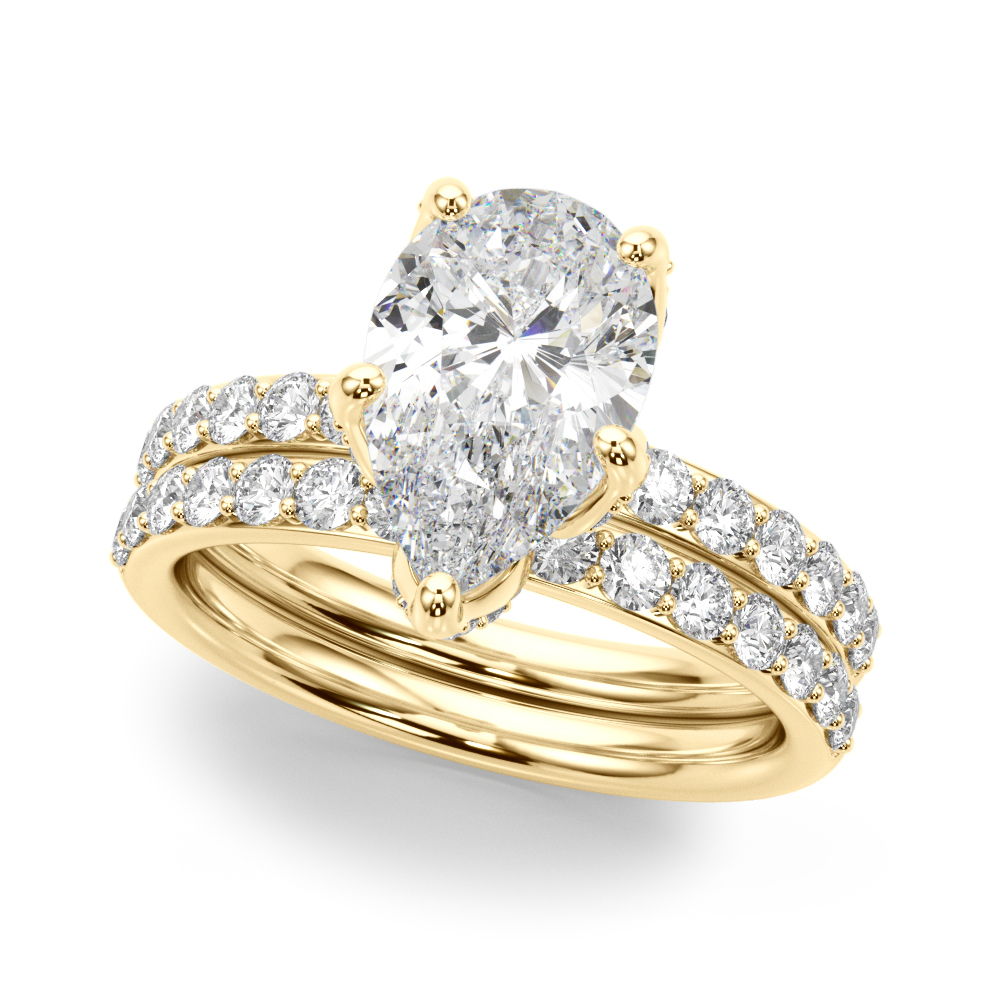 The Veronica Hidden Halo Engagement Ring, set view