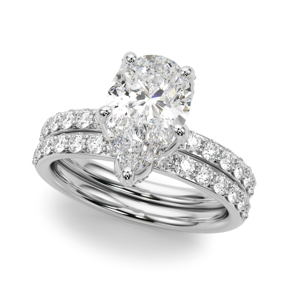 The Veronica Hidden Halo Engagement Ring, set view